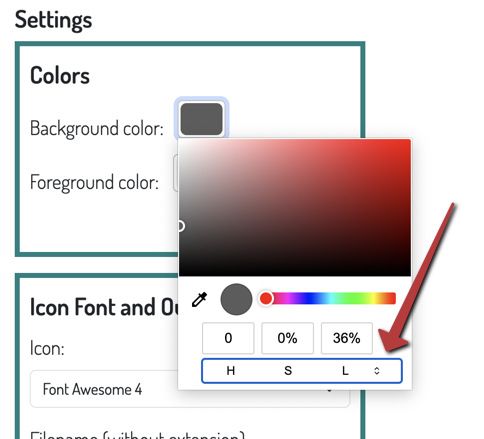 Color Selector Example