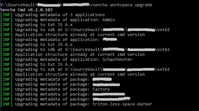 Sencha Ext JS upgrade workspace