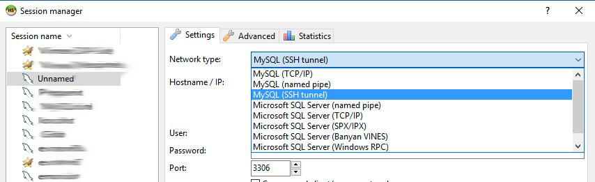 SSH tunnel with HeidiSQL