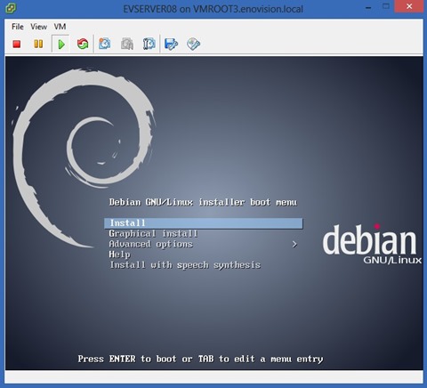 installation of Debian 7 on VMware