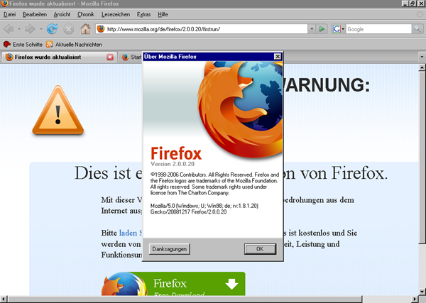 Firefox version 2