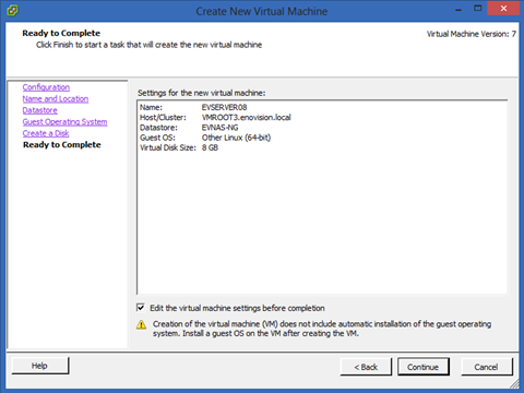 installation of Debian 7 on VMware