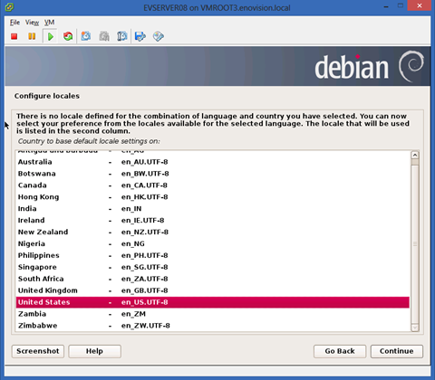 installation of Debian 7 on VMware