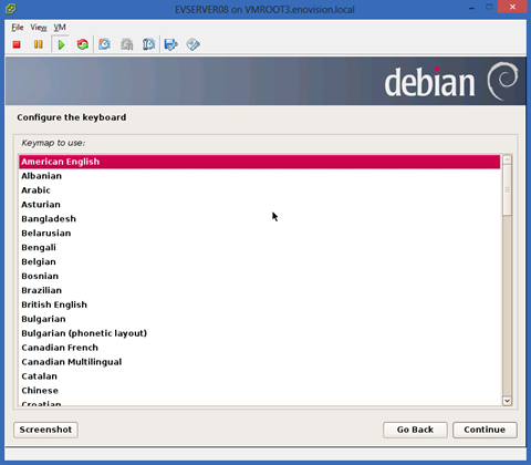 installation of Debian 7 on VMware