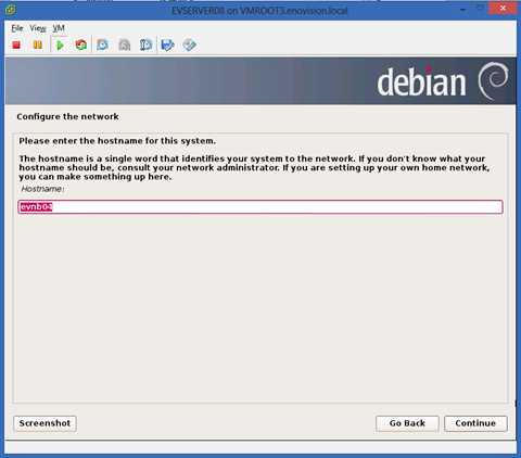 installation of Debian 7 on VMware