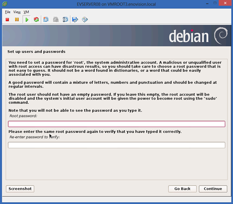 installation of Debian 7 on VMware