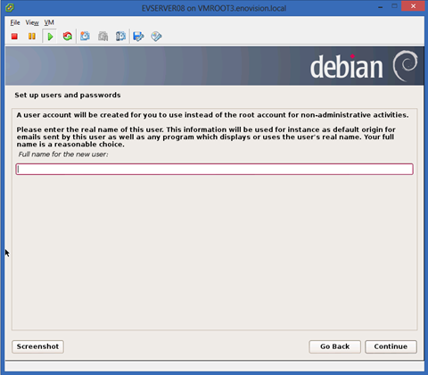 installation of Debian 7 on VMware