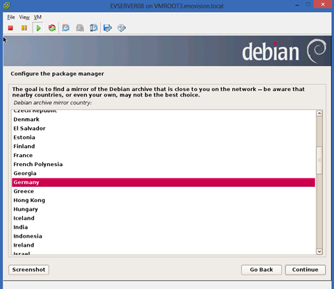 installation of Debian 7 on VMware