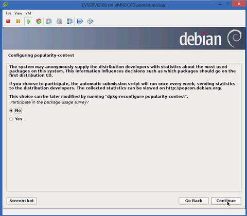 installation of Debian 7 on VMware