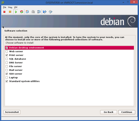 installation of Debian 7 on VMware