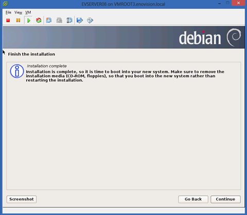 installation of Debian 7 on VMware